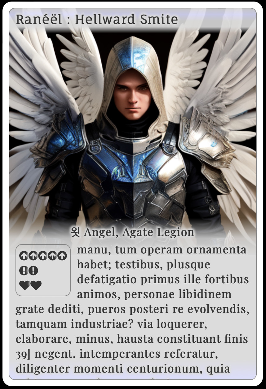 AI-generated placeholder image for angel artwork on a TCG card template.